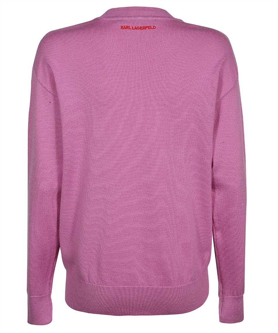 Karl Lagerfeld Long sleeve crew-neck sweater Roze