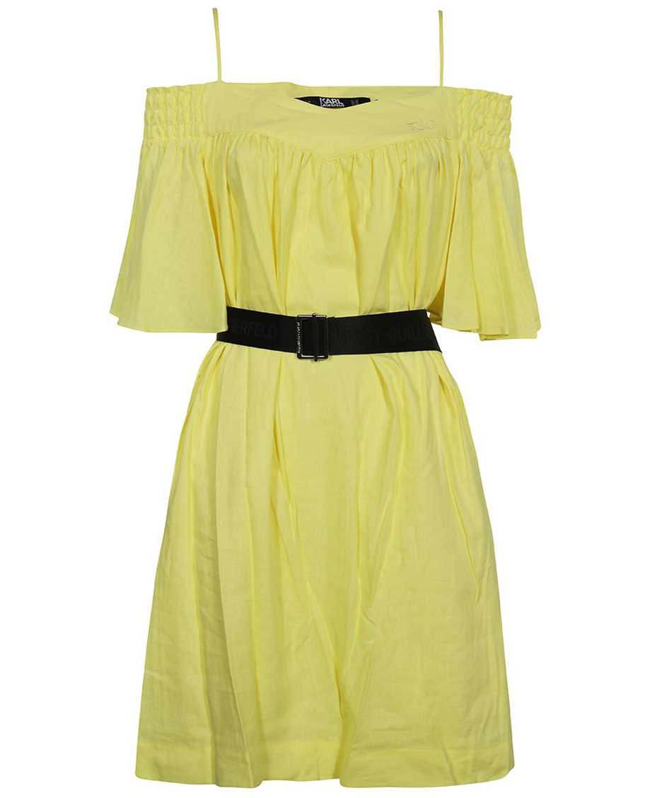 Karl Lagerfeld Off-the-shoulder dress Geel
