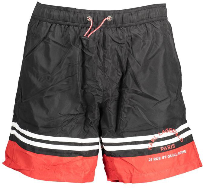 Karl Lagerfeld Black Polyester Mens Swim Boxer Zwart