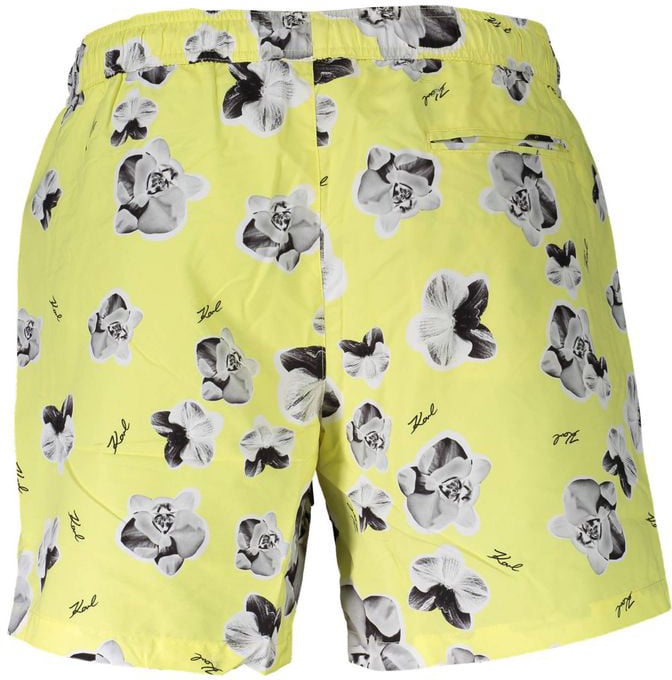 Karl Lagerfeld Yellow Polyester Men Swim Boxer Geel