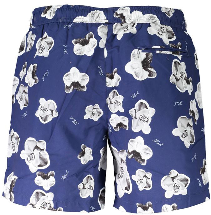 Karl Lagerfeld Blue Polyester Men's Swim Boxer Blauw