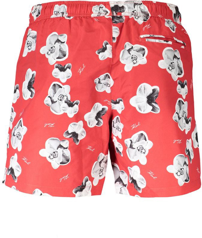 Karl Lagerfeld Karl Lagerfeld Red Polyester Men's Swim Trunk Rood