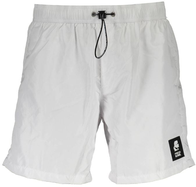 Karl Lagerfeld White Polyester Men's Swim Boxer Wit