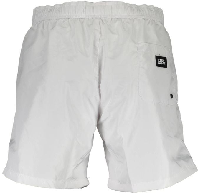 Karl Lagerfeld Karl Lagerfeld White Polyester Men's Swim Boxer Wit