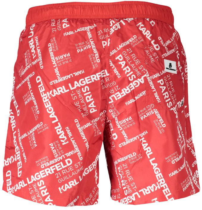 Karl Lagerfeld Rosso Polyester Men's Swim Boxer Rood
