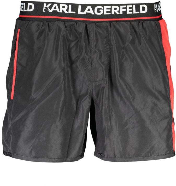 Karl Lagerfeld Nero Poliestere Mens Swim Boxer Zwart