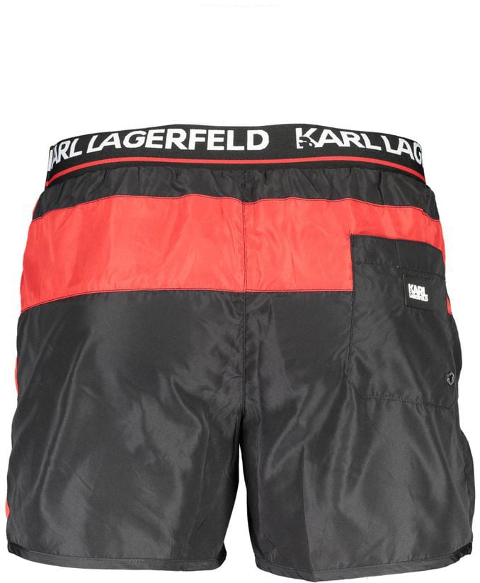 Karl Lagerfeld Nero Poliestere Mens Swim Boxer Zwart