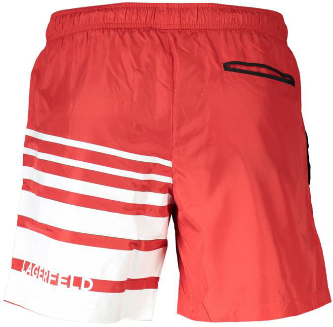 Karl Lagerfeld Rosso Poliestere Men's Swim Boxer Rood