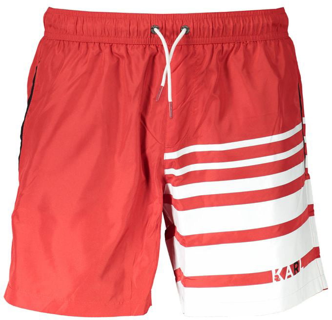 Karl Lagerfeld Rosso Poliestere Men's Swim Boxer Rood