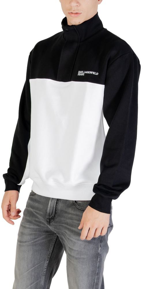 Karl Lagerfeld Black And White Horn Sweatshirt Zwart
