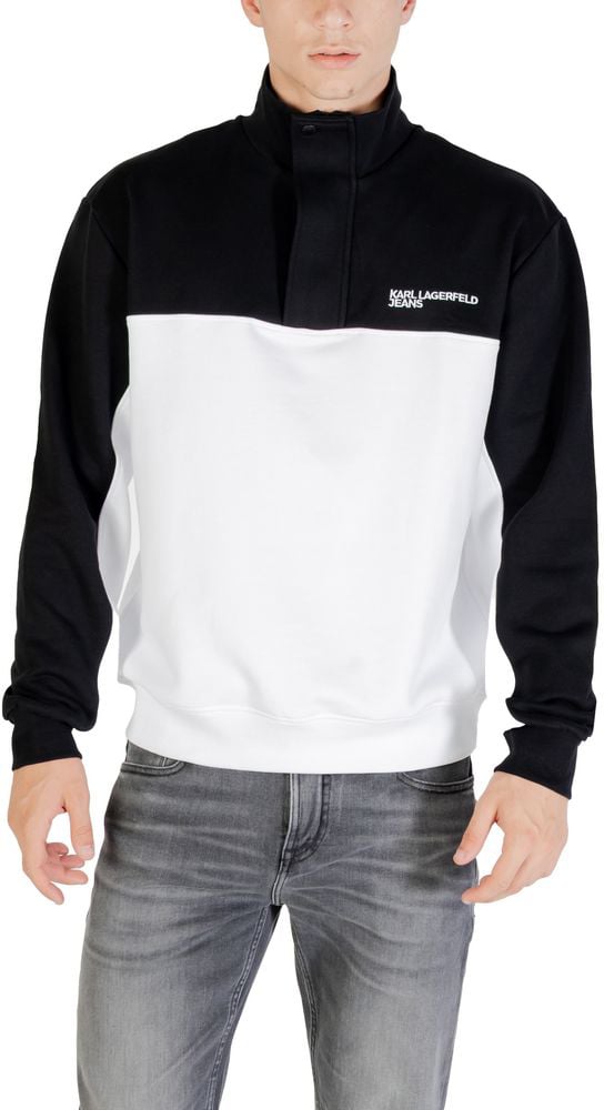 Karl Lagerfeld Black And White Horn Sweatshirt Zwart