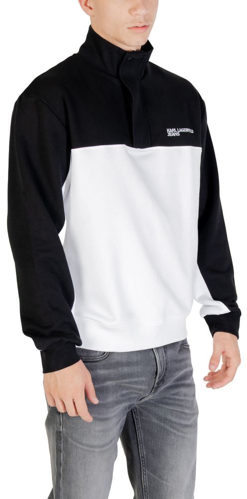 Karl Lagerfeld Black And White Horn Sweatshirt Zwart
