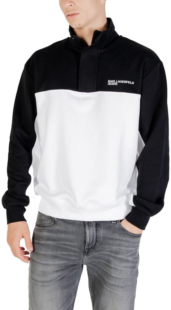 Karl Lagerfeld Black And White Horn Sweatshirt Zwart
