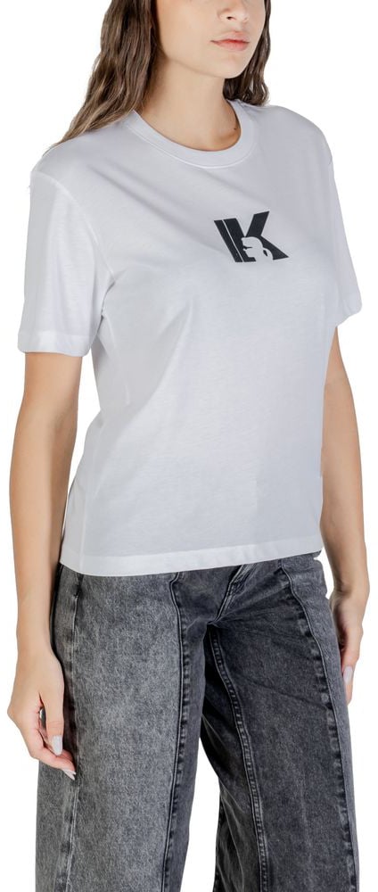 Karl Lagerfeld White Cotton T-Shirt Wit