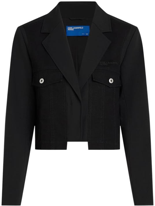 Karl Lagerfeld Black Polyester Blazer Zwart