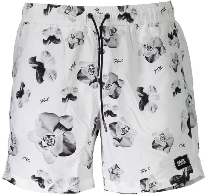 Karl Lagerfeld Karl Lagerfeld Bianco Polyester Men's Swim Boxer Wit