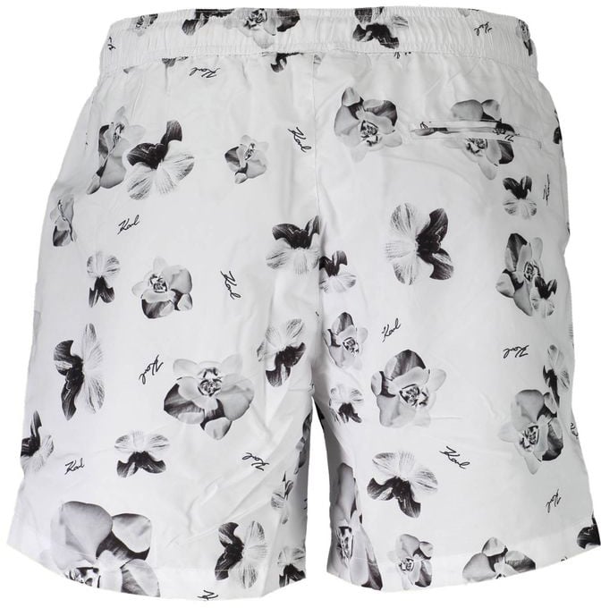 Karl Lagerfeld Karl Lagerfeld Bianco Polyester Men's Swim Boxer Wit