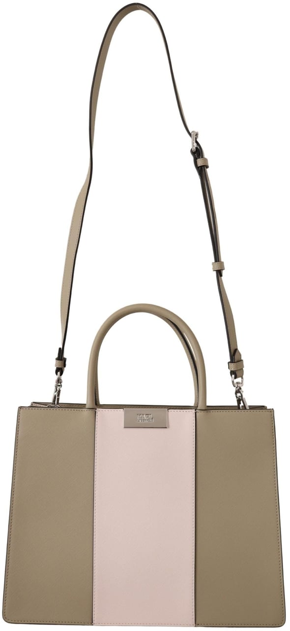 Karl Lagerfeld Sage Green Polyurethane Tote Shoulder Bag Groen