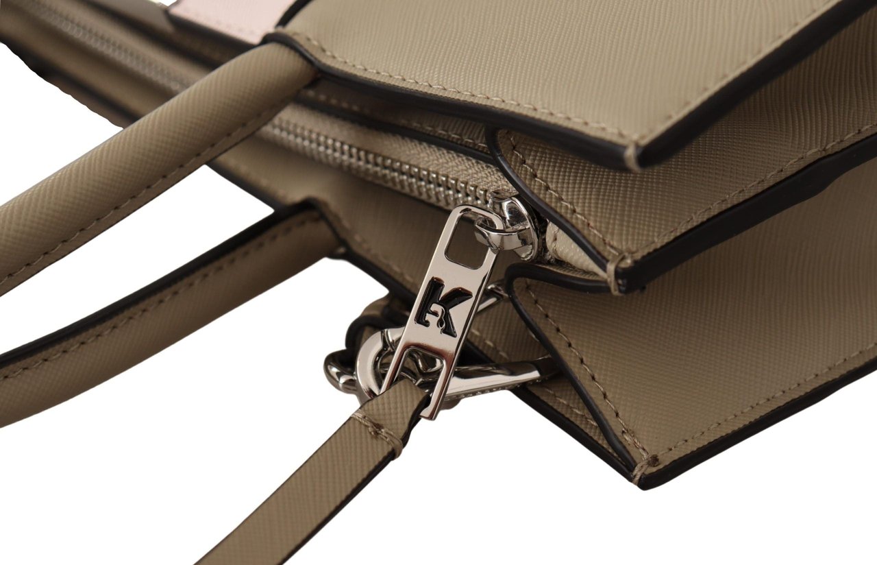 Karl Lagerfeld Sage Green Polyurethane Tote Shoulder Bag Groen