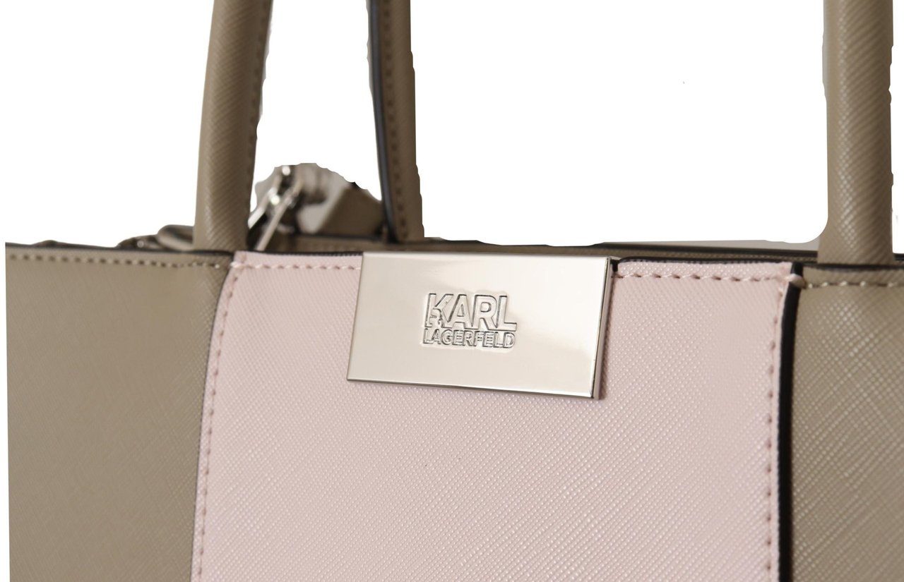 Karl Lagerfeld Sage Green Polyurethane Tote Shoulder Bag Groen