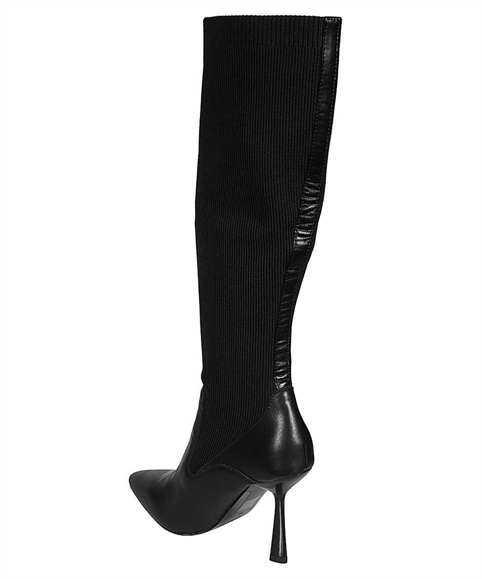 Karl Lagerfeld Knitted pointy-toe knee boots Zwart