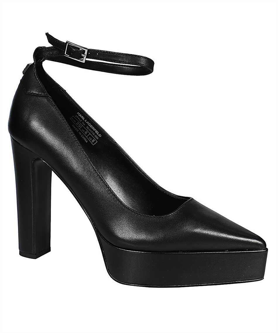 Karl Lagerfeld Leather pointy-toe pumps Zwart