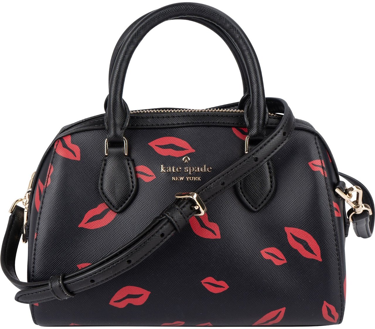Kate Spade New York Kate Spade Rowe Mini Satchel Lip Print Handbag Zwart