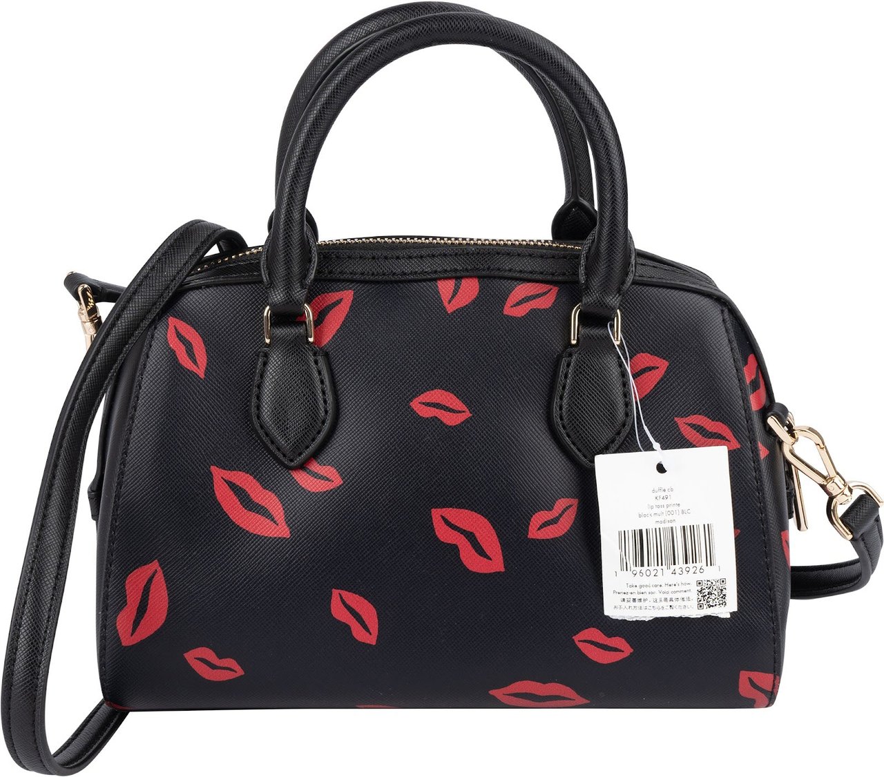 Kate Spade New York Kate Spade Rowe Mini Satchel Lip Print Handbag Zwart