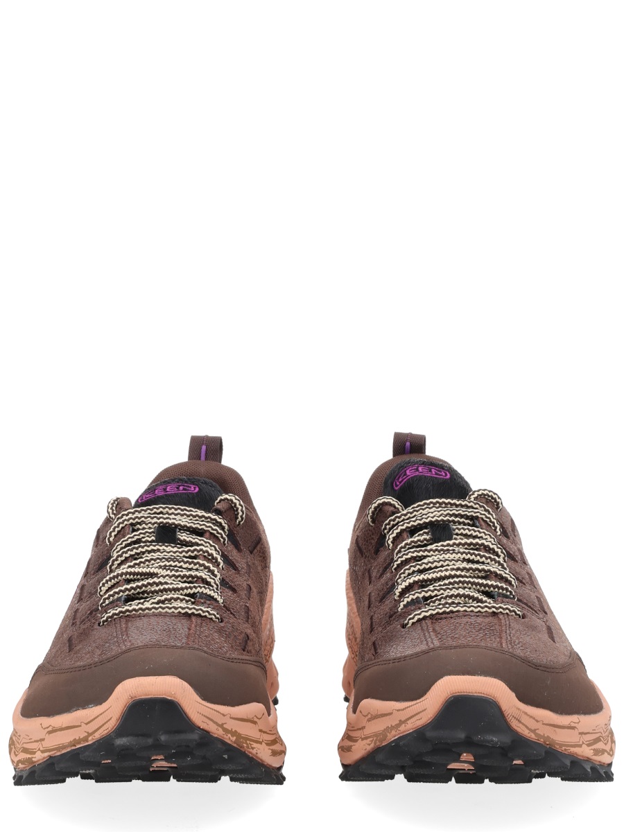 Keen Brown Jasper Zionic Leather Sneakers Zwart