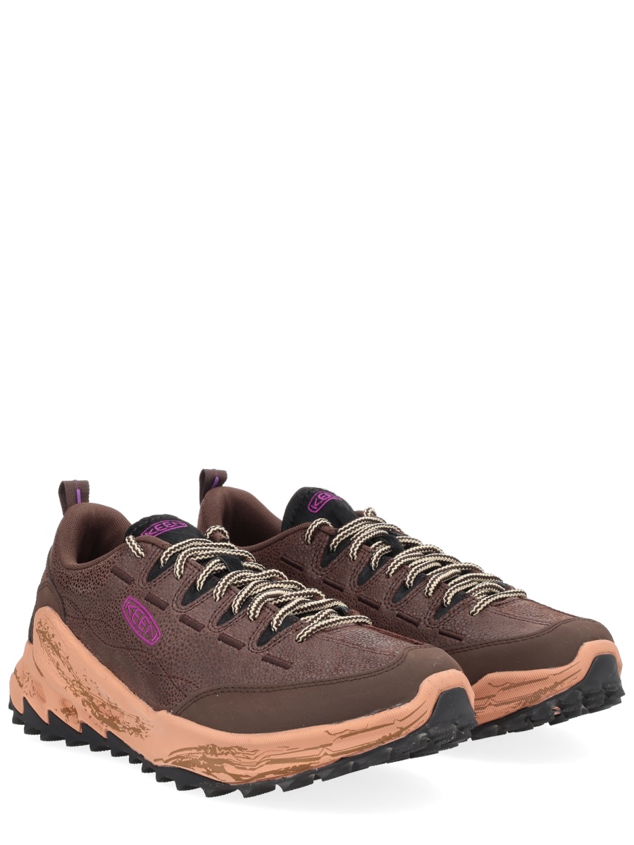 Keen Brown Jasper Zionic Leather Sneakers Zwart