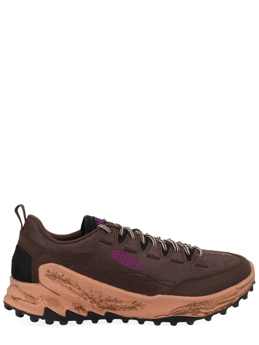 Keen Brown Jasper Zionic Leather Sneakers Zwart
