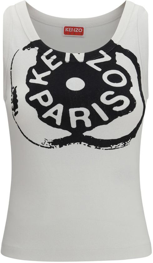 Kenzo White Cotton Tank Tops Wit