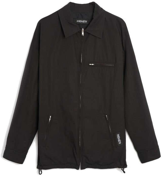 Kenzo Kenzo Black Cotton Shell Jacket Zwart