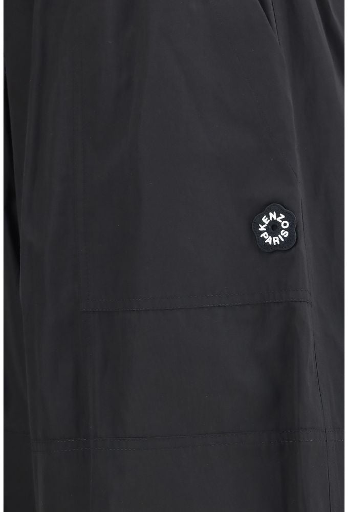 Kenzo Black Polyester Casual Pants Zwart