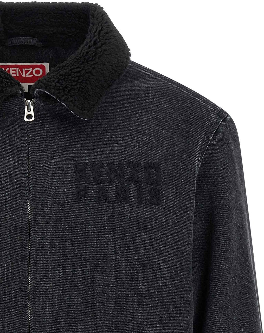 Kenzo Black Cotton Denim Jacket Zwart