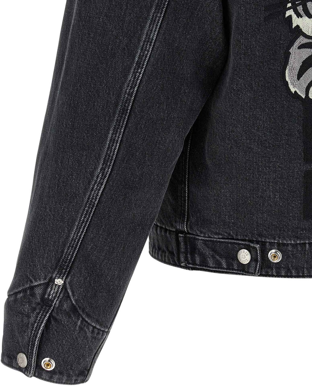 Kenzo Black Cotton Denim Jacket Zwart