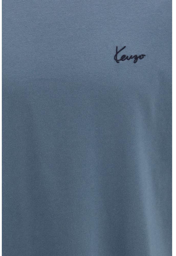 Kenzo Blue Cotton T-Shirt Blauw