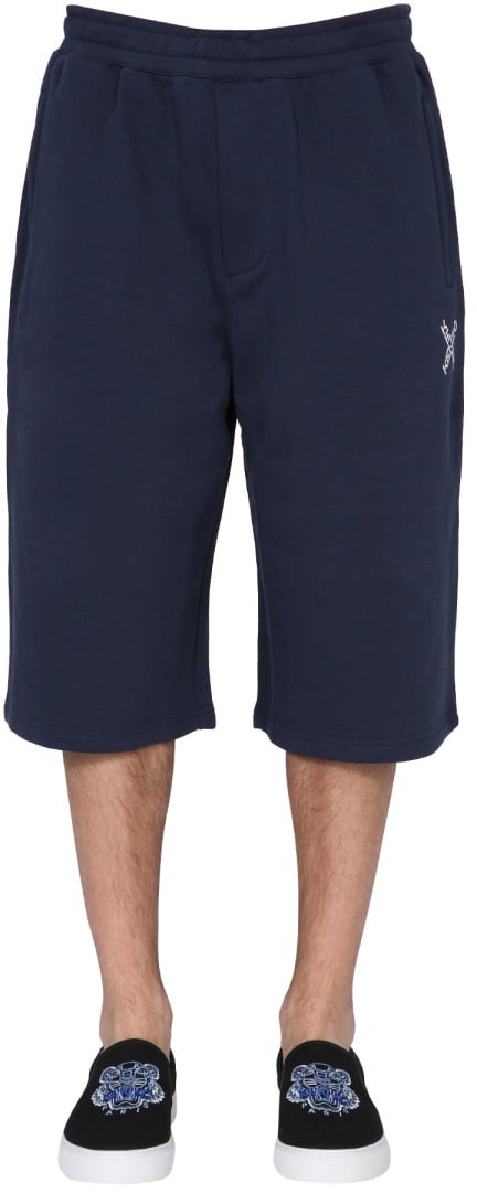 Kenzo COTTON SWEATSHIRT SHORTS Blauw