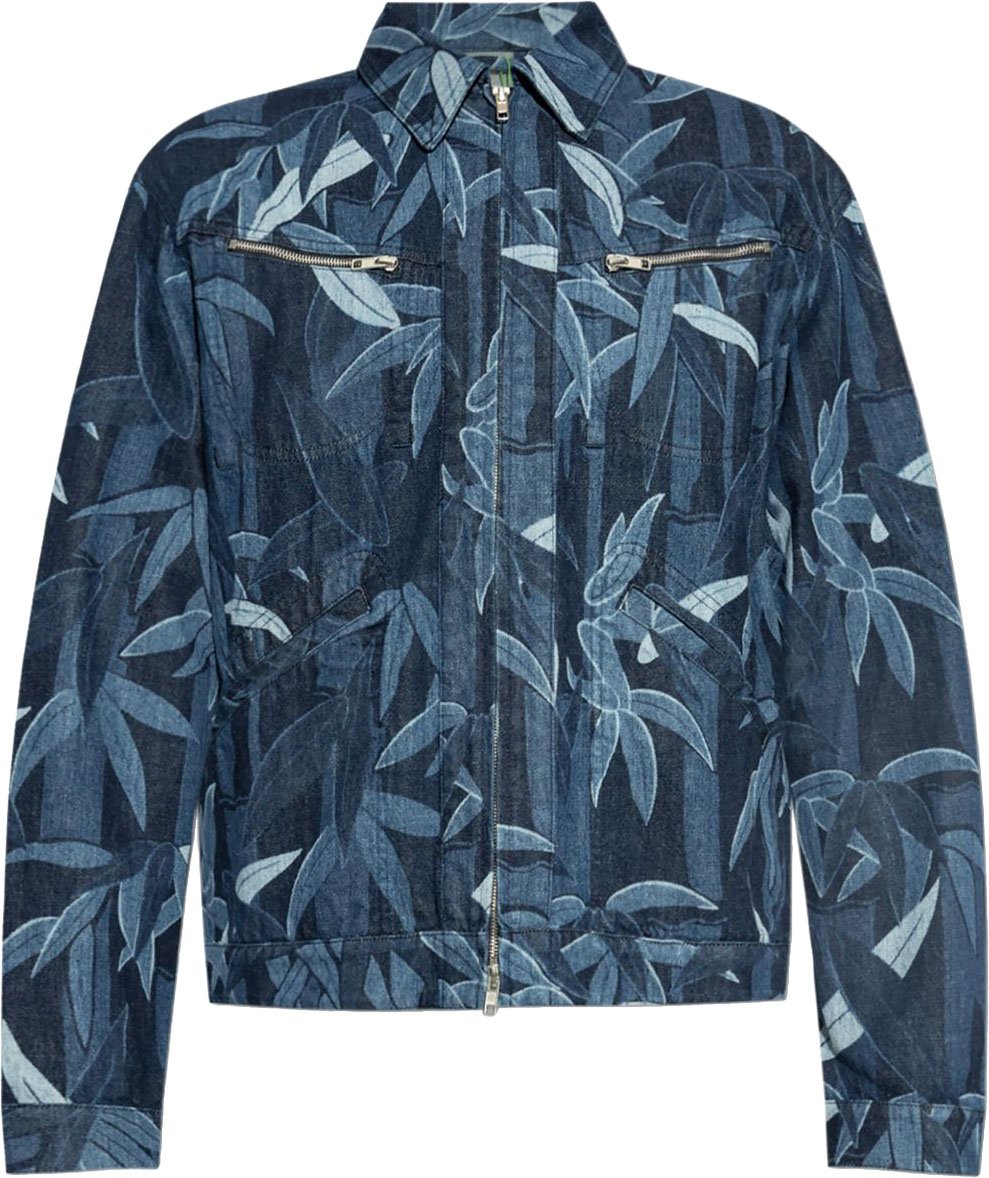 Kenzo Indigo Blue Zip-Up Jacket Grijs