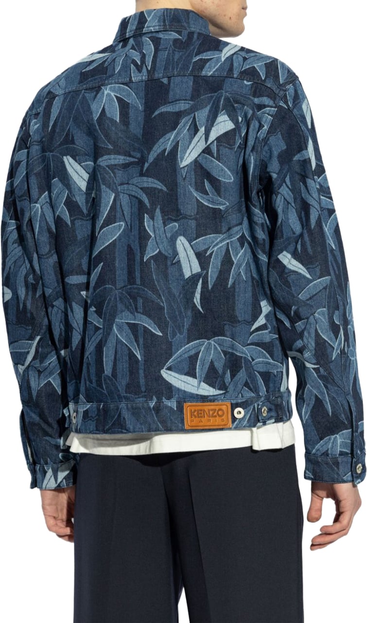Kenzo Indigo Blue Zip-Up Jacket Grijs