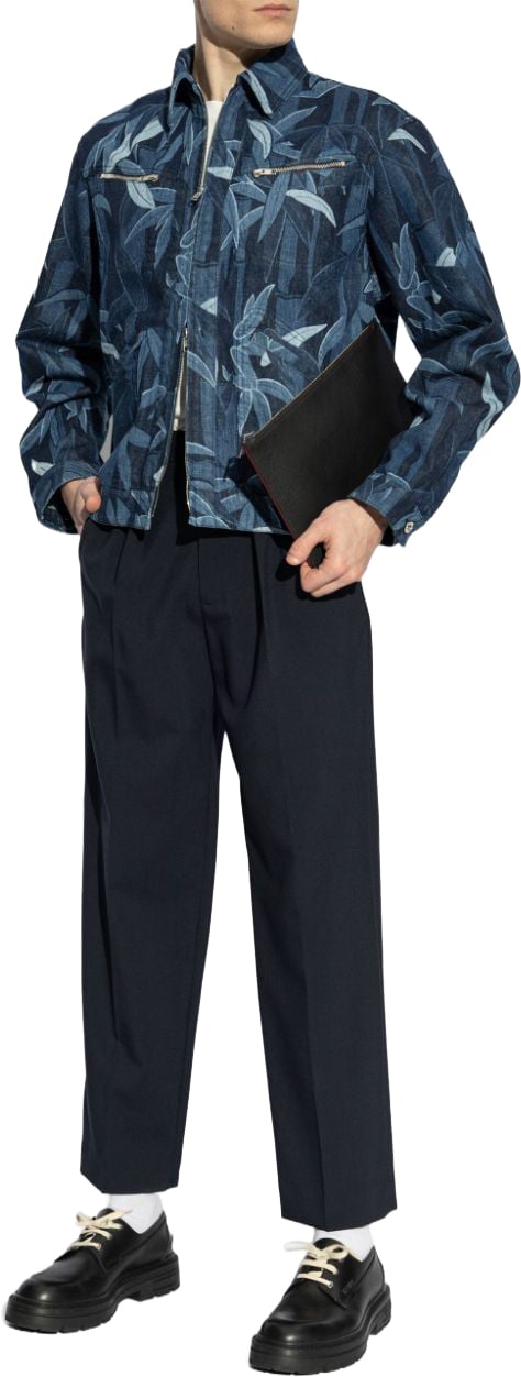Kenzo Indigo Blue Zip-Up Jacket Grijs