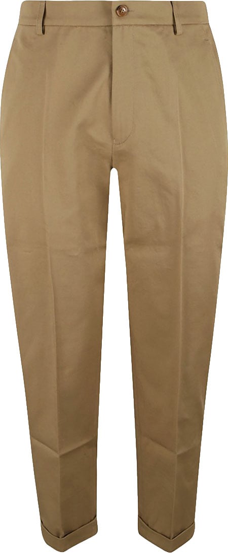 Kenzo Tailored Beige Trousers With Button Closure Neutraal