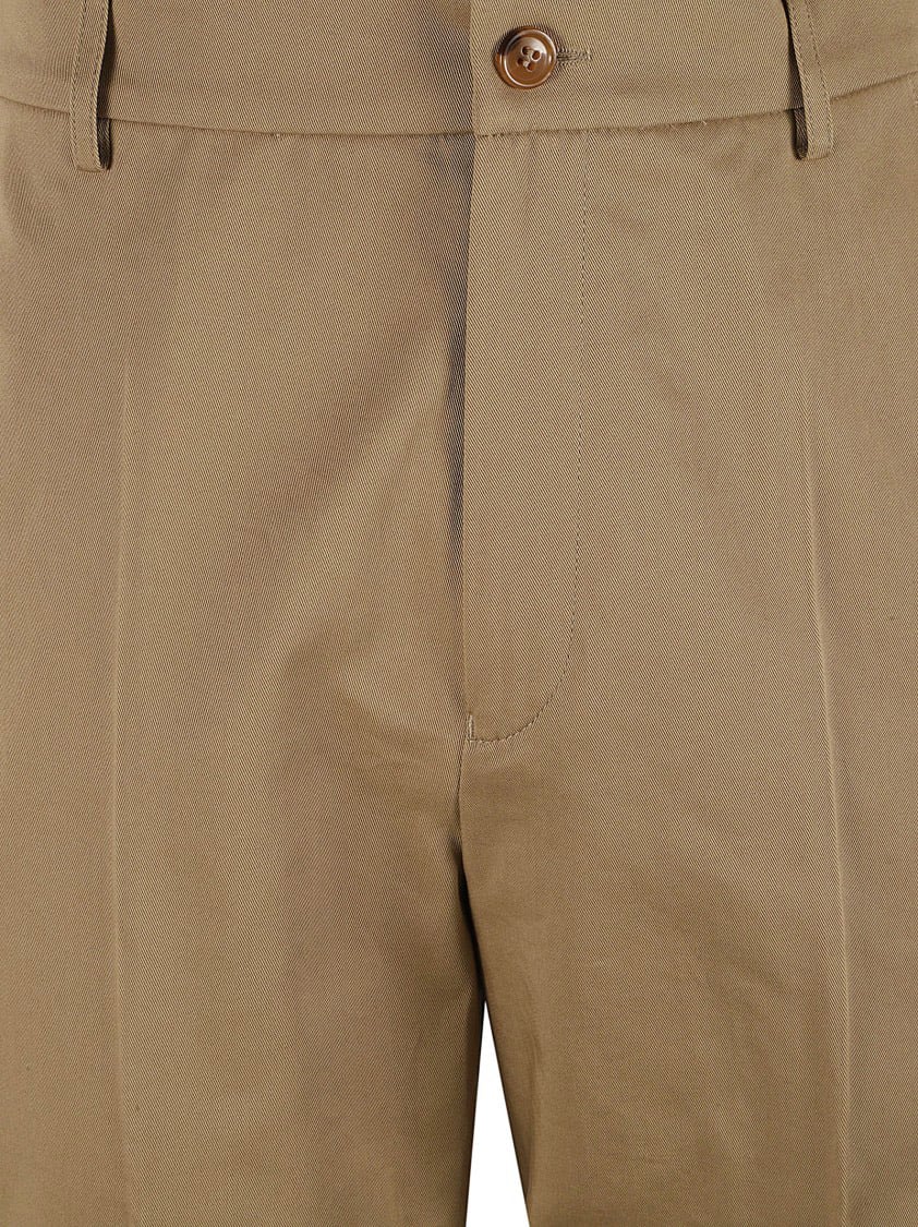 Kenzo Tailored Beige Trousers With Button Closure Neutraal