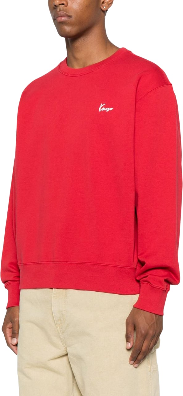 Kenzo Floral Print Cotton Sweatshirt Rood
