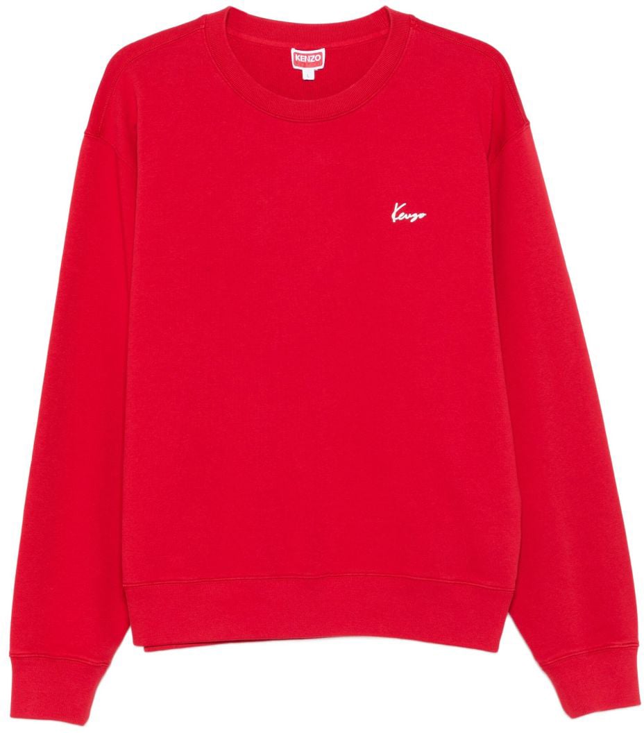 Kenzo Floral Print Cotton Sweatshirt Rood