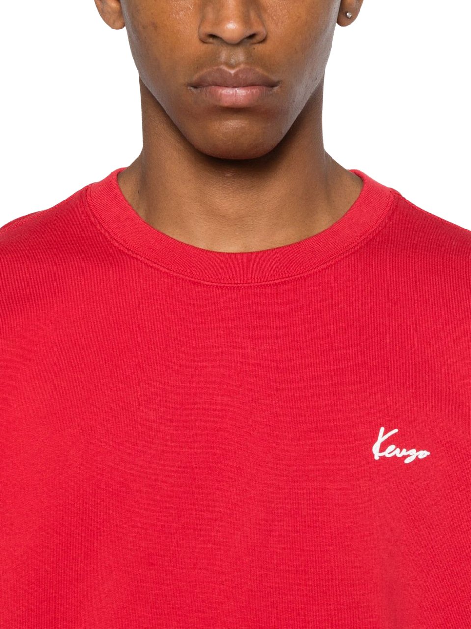 Kenzo Floral Print Cotton Sweatshirt Rood