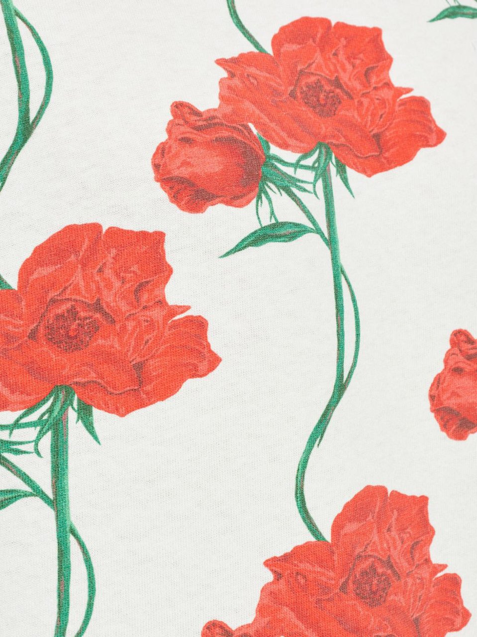 Kenzo Relaxed Fit Floral Print T-Shirt Wit