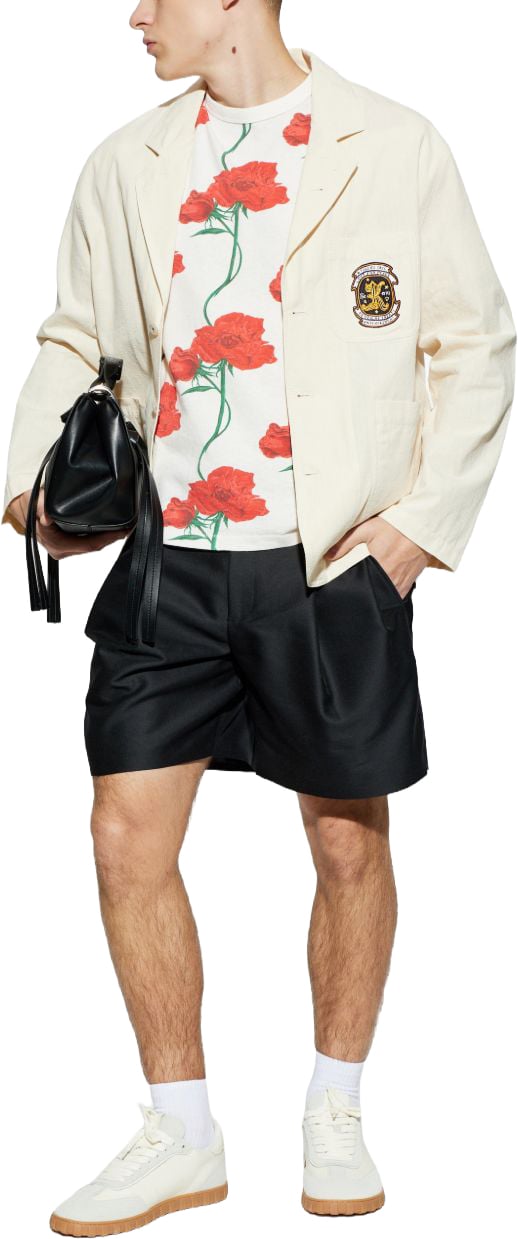 Kenzo Relaxed Fit Floral Print T-Shirt Wit
