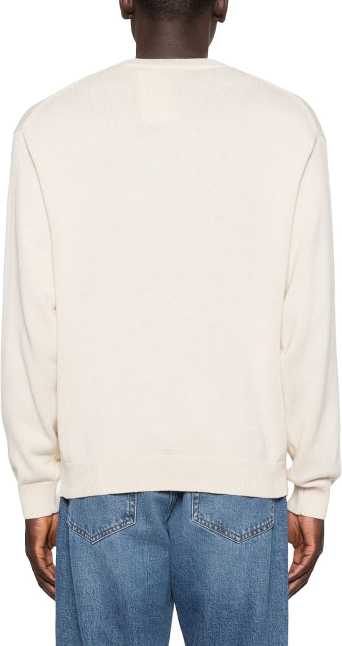 Kenzo V-Neck Long Sleeve Knit Sweater Wit