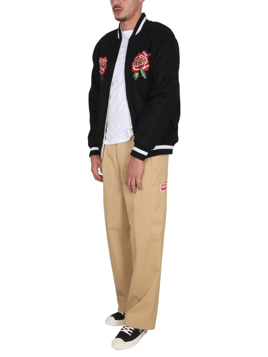 Kenzo DOUBLE FACE BOMBER JACKET "FRANCE JAPAN" Zwart